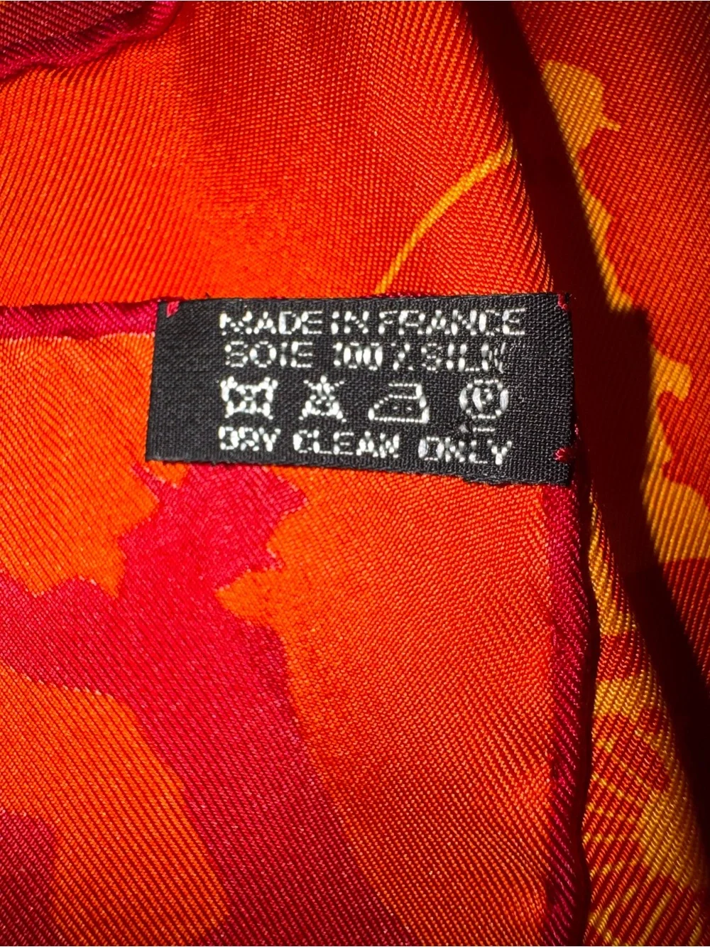 Hermès Paris Jeux d’ Ombres Orange and Yellow Silk Scarf